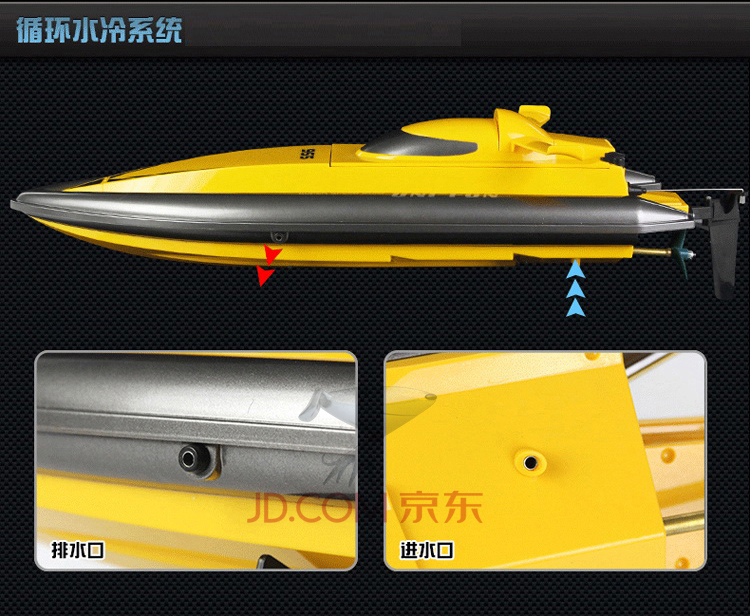 环奇 遥控船高速快艇 红色 大型四通道儿童电动玩具船模 水冷赛艇 956