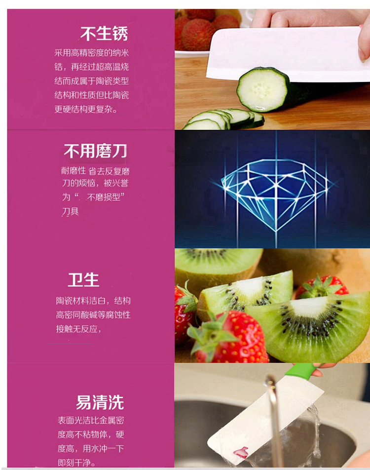 
                                        
                                        冰锋 陶瓷刀具套装 彩色手柄陶瓷刀 陶瓷削皮器 刀架 厨房礼盒六件套LZ-01                