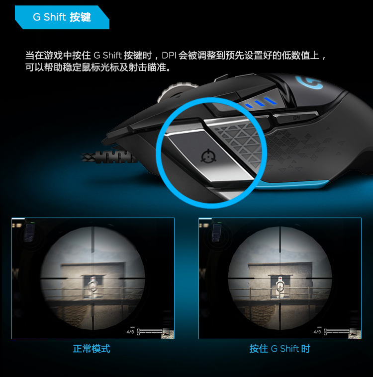 罗技（Logitech）G502 自适应游戏鼠标