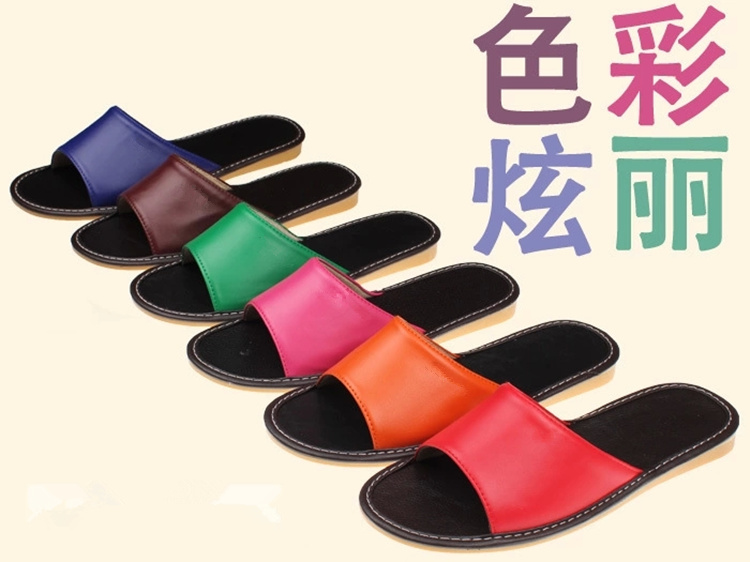 晟旎尚品 居家防滑皮拖鞋 女款 大红色 27号