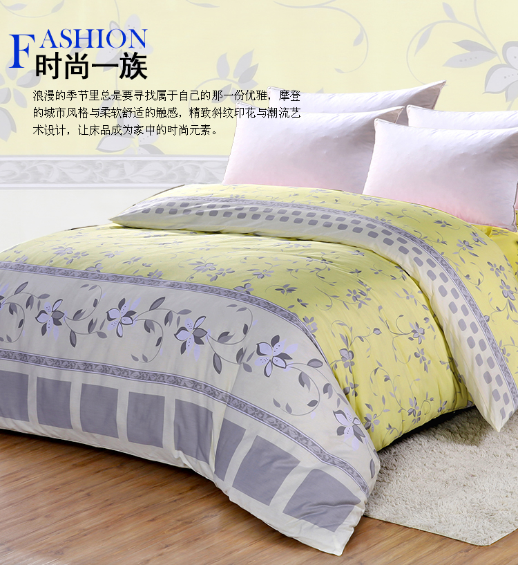 
                                        
                                                            艾薇 床品家纺 加大单人被罩单件纯棉被套180*215（新都市闲情）                