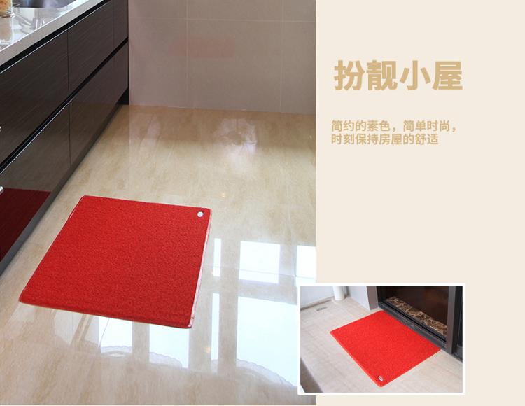 力九和 素面丝圈地垫除尘垫玄关垫 60x90cm红色