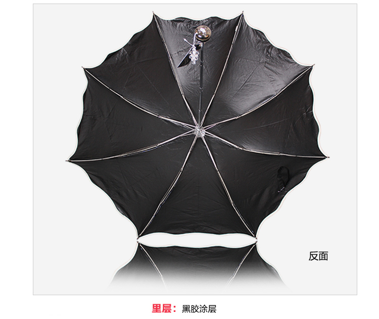 【京东超市】天堂伞 凤翼天翔双层黑胶蕾丝覆膜三折超轻晴雨伞太阳伞 青蓝 33191E