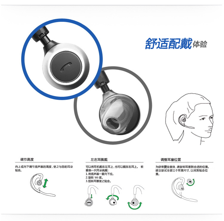 
                                        捷波朗（Jabra）Motion 商务无线手机蓝牙耳机 银色                