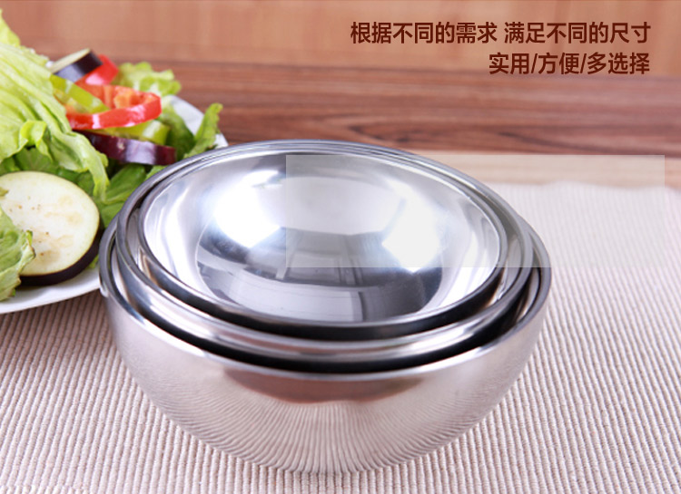 
                                        新桥（Cenka）不锈钢焊边碗 双层隔热防烫饭碗汤碗13cm 用餐饭碗                