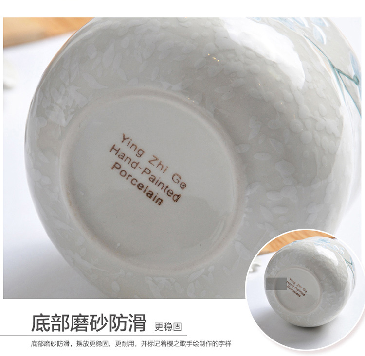 
                                        
                                                            樱之歌 纯手绘雪花釉日式素瓷调味罐3件套（含竹垫）                