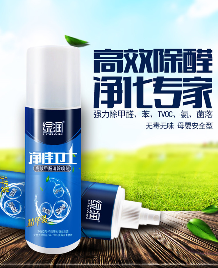 
                                        
                                        绿润 净佳卫士去除甲醛清除剂新房家具新车除味225ml                