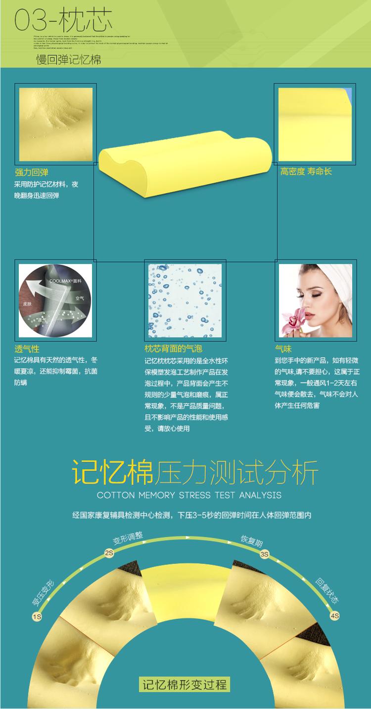 恒源祥 豪华温感零压力慢回弹波浪型枕头枕芯