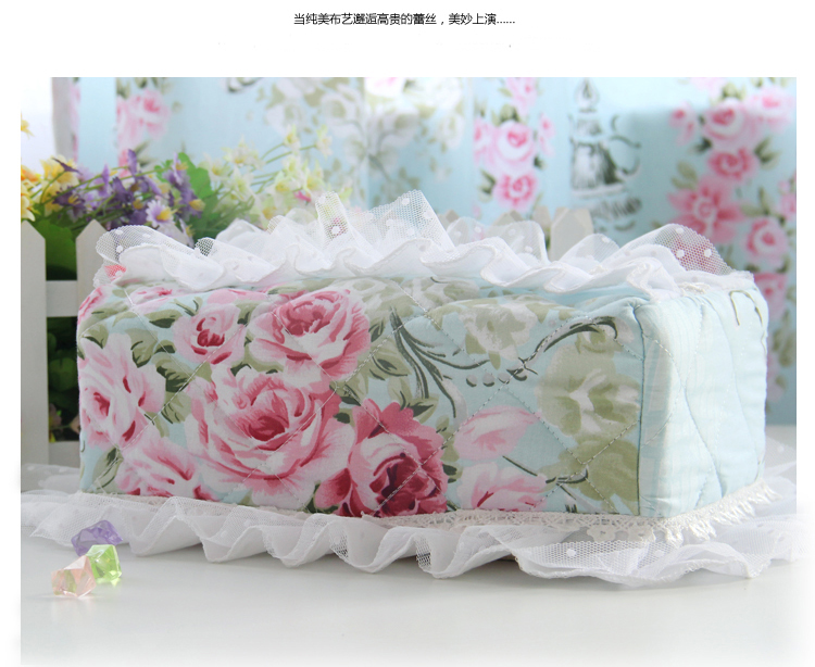 幸运狗 luckydog 罗曼莎系列 全棉布艺长纸巾盒套 24*12.5*8.5cm