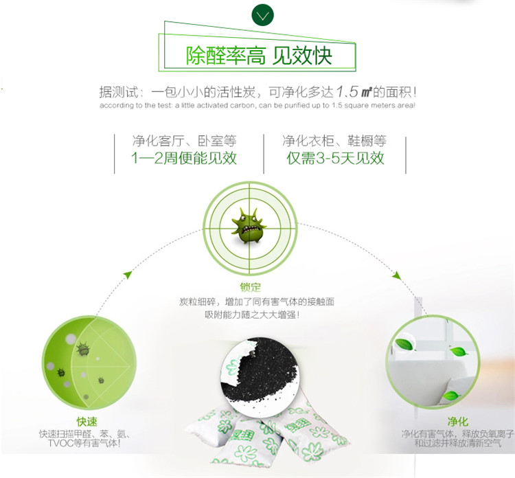 
                                        
                                        绿润 冰箱除味剂活性炭150g 净化除味竹炭包 甲醛清除剂                