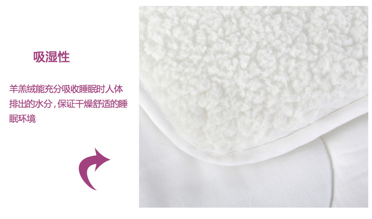 艾维 床品家纺 羊羔绒双人床垫子床褥子垫被榻榻米1.5米