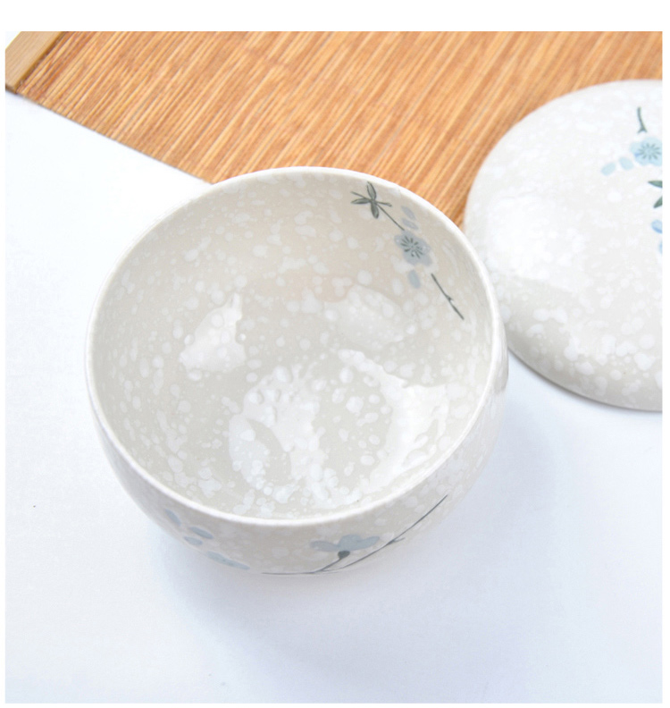 樱之歌 纯手绘雪花釉日式素瓷盖碗2只装