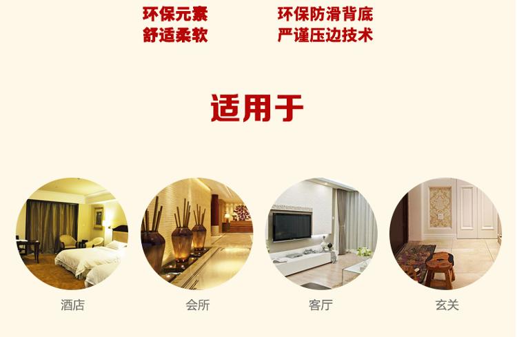 
                                        【京东超市】力九和 出入平安迎宾地垫防滑垫门垫45x75cm红底黄字                