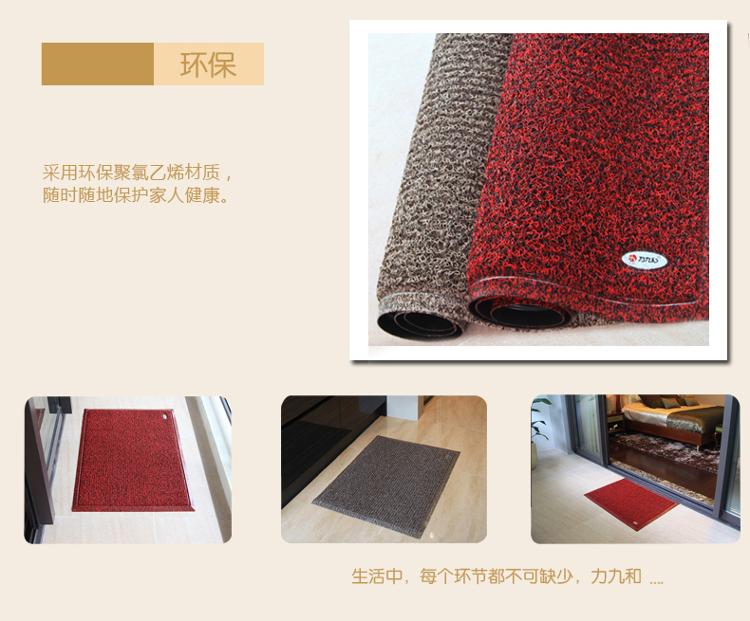 
                                        
                                        力九和 双色舞丝除尘门垫玄关地垫60x90cm深浅褐                