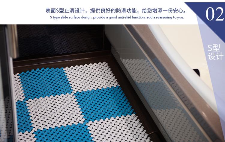 
                                        【京东超市】力九和 浴室防滑垫拼接地垫 粉红色一平米包装                