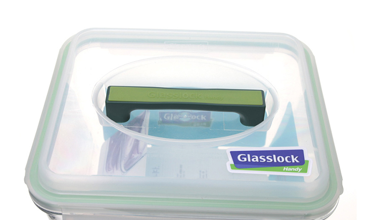 三光云彩glasslock手提长方形2500ml玻璃密封保鲜盒RP602