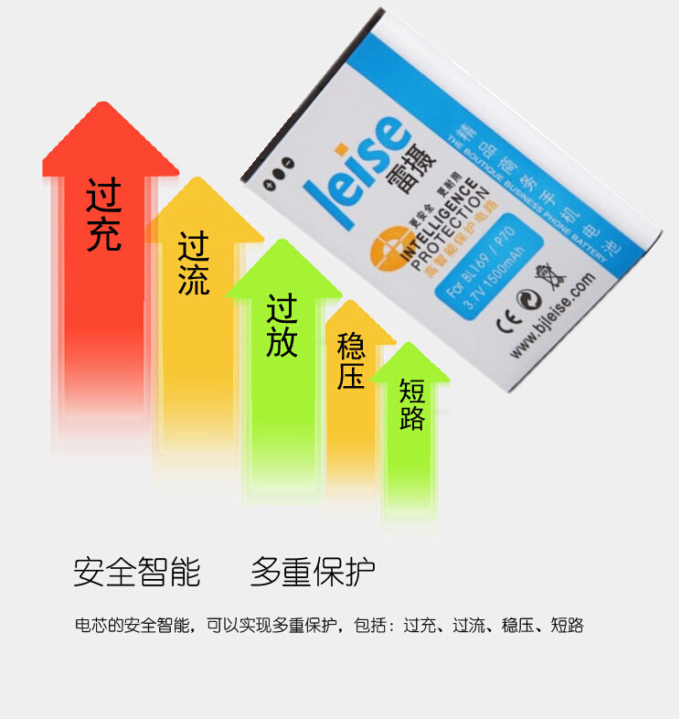 雷摄 联想BL169 精品商务手机电池 适用于联想 P70/A789
