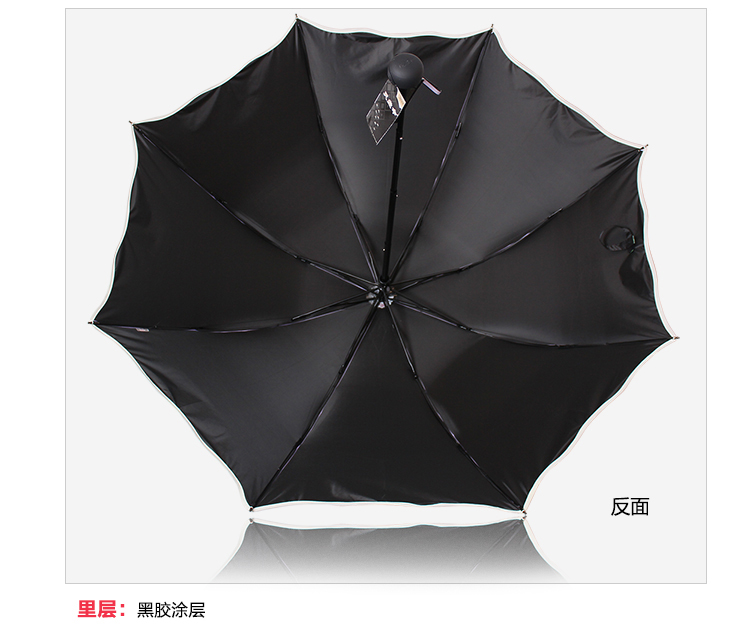 
                                        天堂伞 完美旅行丝光绒黑胶丝印三折蘑菇公主晴雨伞太阳伞 嫩绿 33190E                