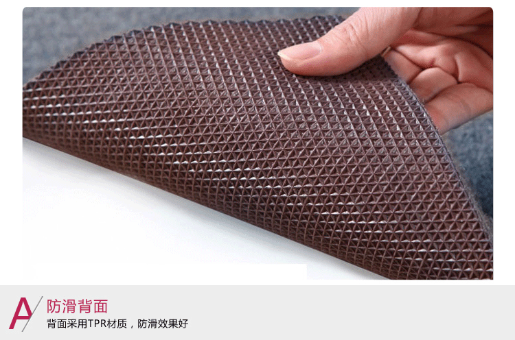 富居（FOOJO）地毯地垫 厨房卫浴门厅入门地垫脚垫50*80cm 黑灰小花