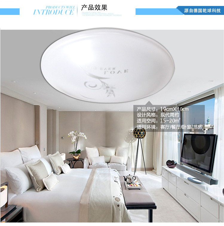 乾球（QAQ）QXD190-8WYSJ 乾坤LED吸顶灯 银圣菊 8W
