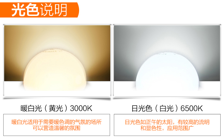 HD LED球泡灯E27灯泡白光3W灵动系列