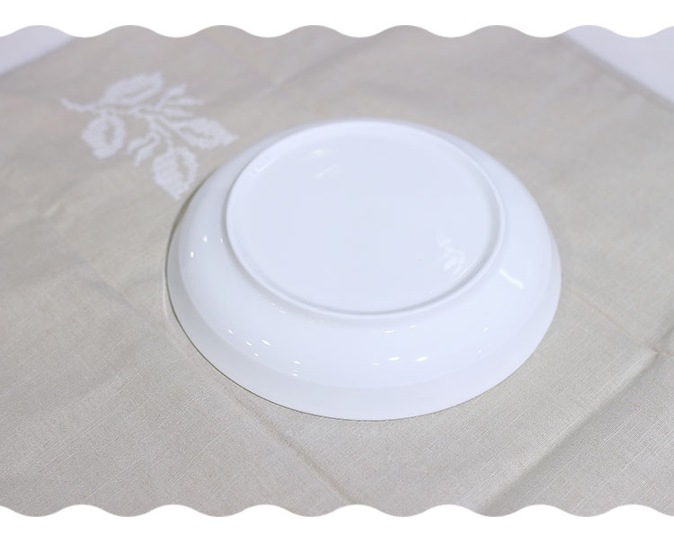 
                                        
                                                            洁雅杰陶瓷餐具 家用盘子陶瓷汤盘(8英寸)白瓷饭盘陶瓷餐具套装 6只装                
