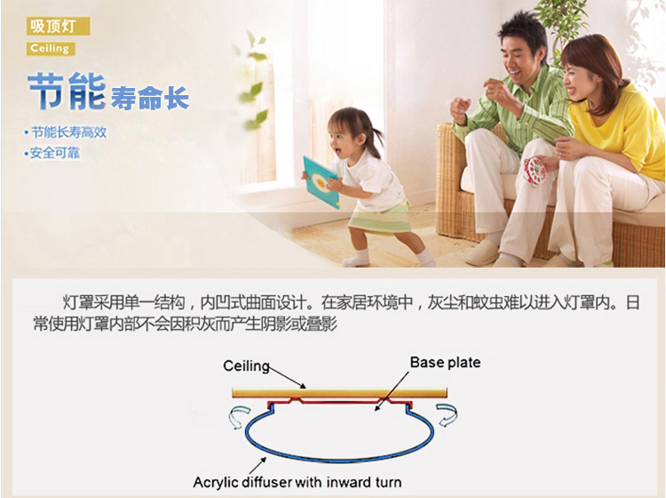 西蒙SIMON阳台玄关过道吸顶灯10W白光凤尾