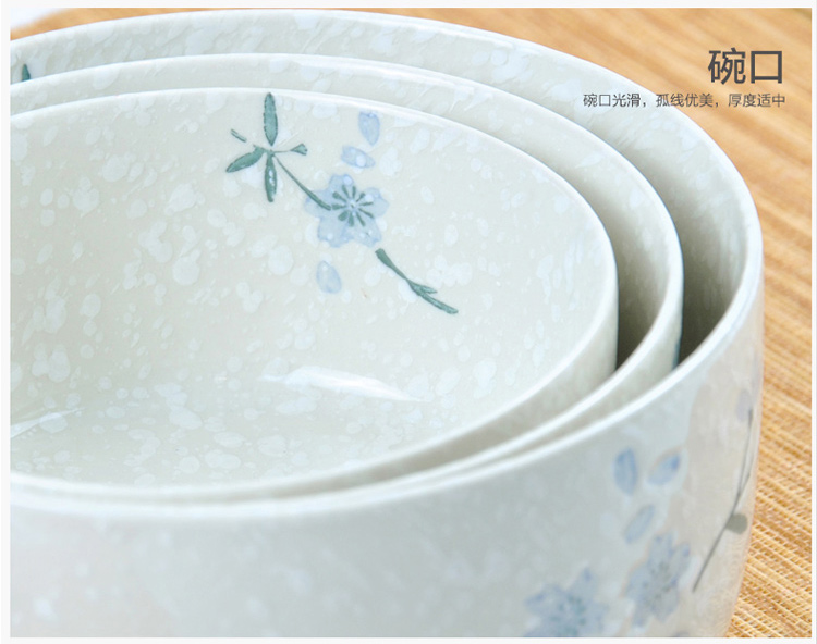 
                                        
                                                            樱之歌 纯手绘雪花釉日式素瓷大容量保鲜碗3件套                