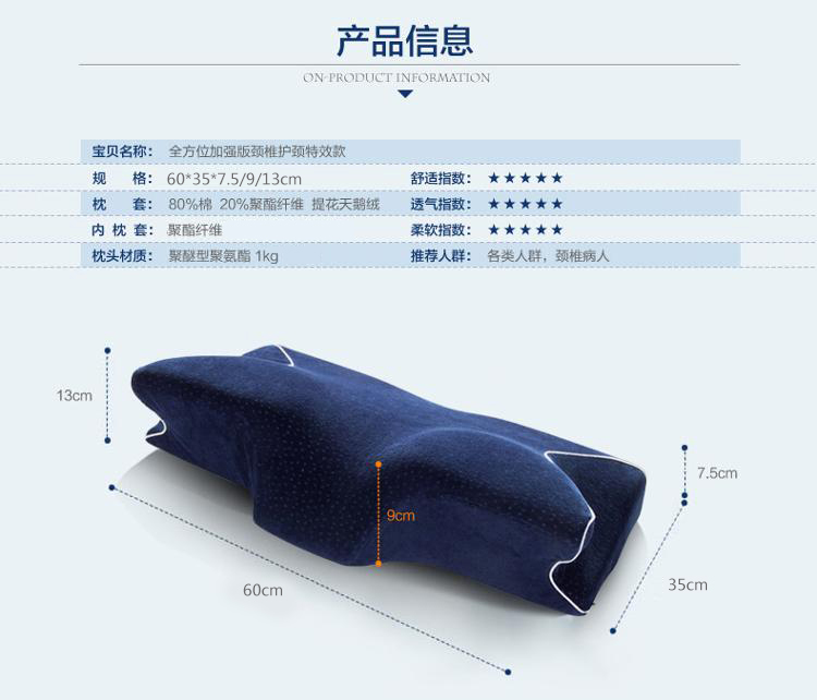 
                                        
                                        睡眠博士（AiSleep）枕芯 全方位护颈记忆枕 慢回弹护颈枕 太空颈椎枕头                