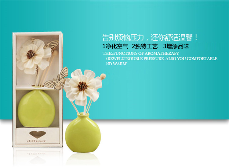
                                        
                                                            晟旎尚品 香薰 无火香薰精油套装 净化除味房间卧室内 清新空气 彩色蝴蝶花 薰衣草香型送补充液                