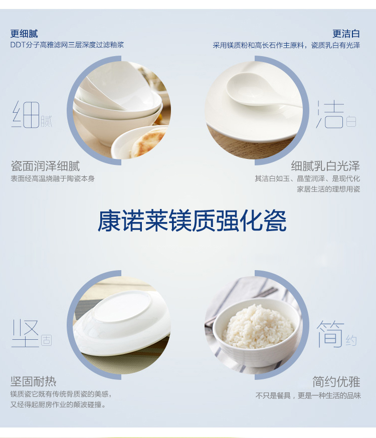 康诺莱镁质强化白瓷7英寸沙拉碗单只装