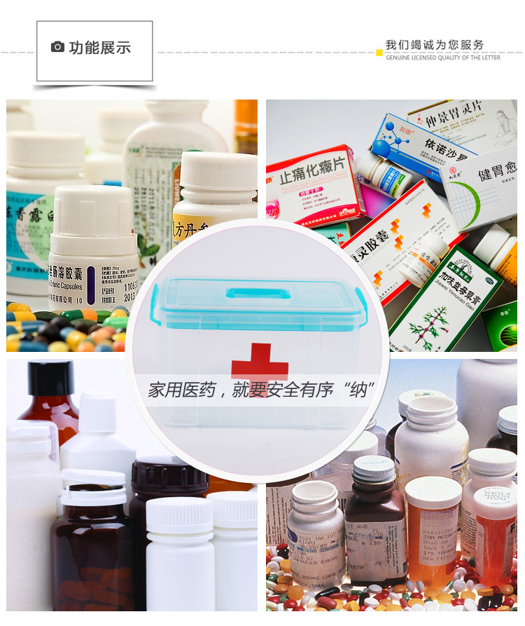 禧天龙Citylong 多功能家用塑料药箱 密封急救箱家庭医药盒子 冰蓝8升 6173