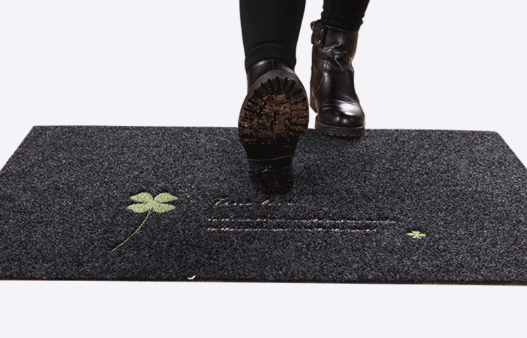 富居（FOOJO）地毯地垫 厨房卫浴门厅入门地垫脚垫50*80cm 黑灰小花