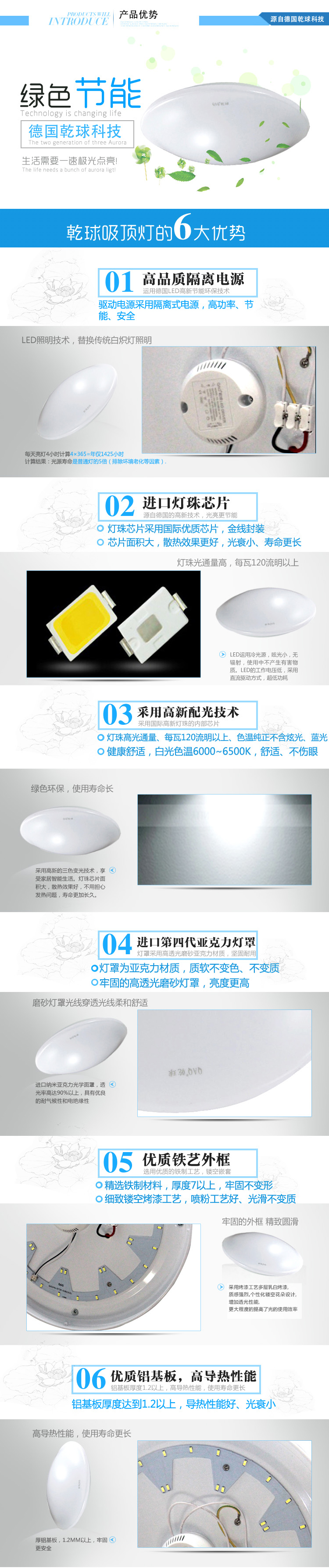 乾球（QAQ）FXD350-24WQK 福星系列LED吸顶灯 乾坤月 24W