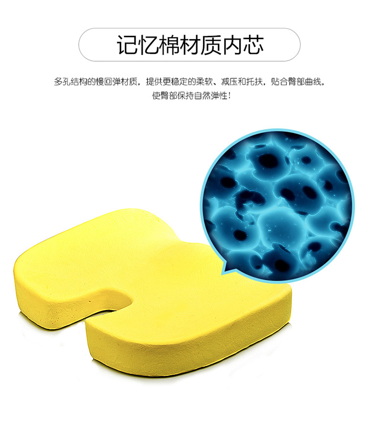 
                                        
                                                            汉妮威 记忆棉 慢回弹 公室电脑椅 凳子坐垫 加厚椅垫 8HC081621藏青色                