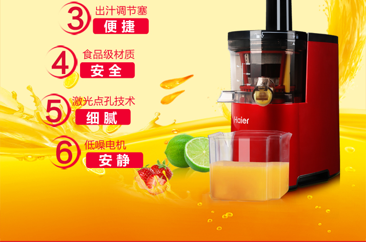 海尔（Haier）原汁机家用低速榨汁机HYZ-A108 