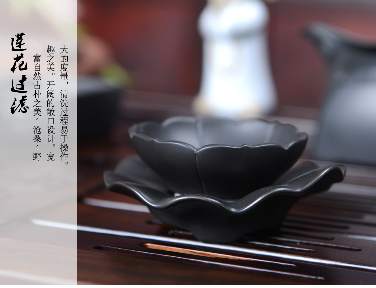 言艺 茶具套装 万象更新紫砂茶具配黑檀祥云快速壶茶盘套装