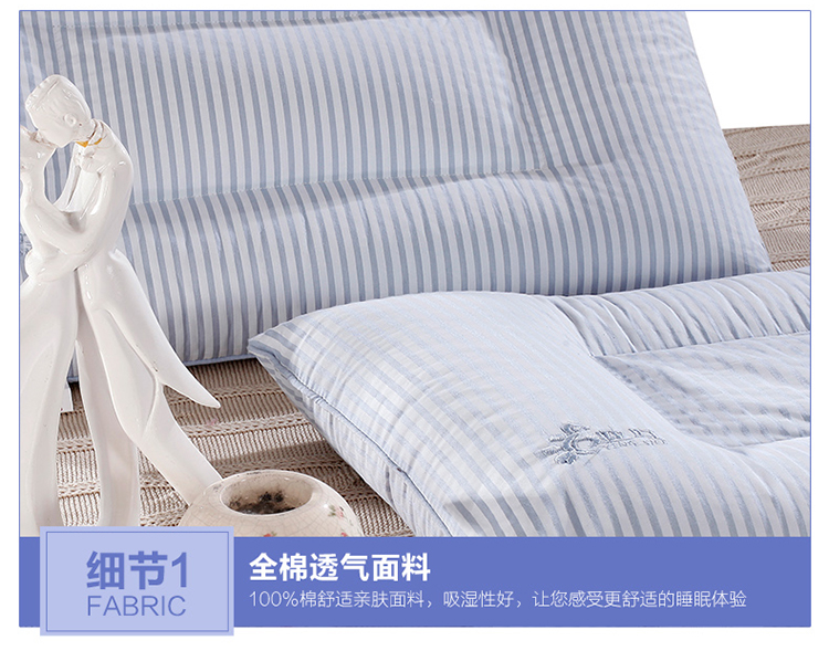 迎时（YINGSHI）荞麦壳健康枕 枕头枕芯 面料100%棉 全荞麦壳填充  单人定型枕头 40×68cm 蓝色