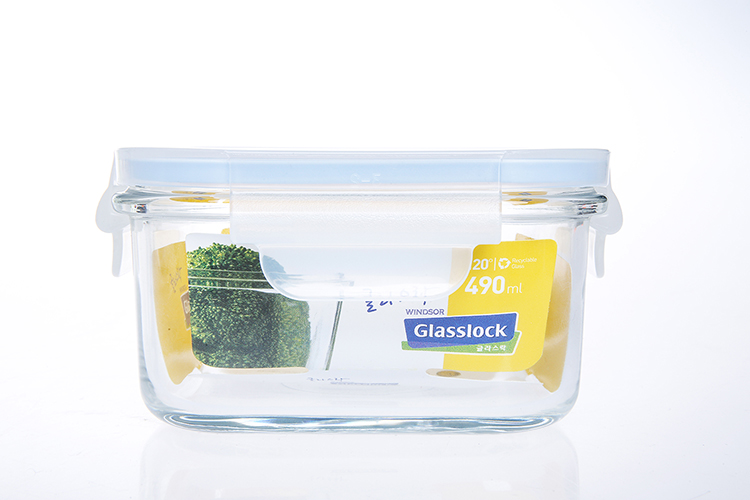 三光云彩glasslock 正方形490ml玻璃保鲜盒MCSB-049/RP523