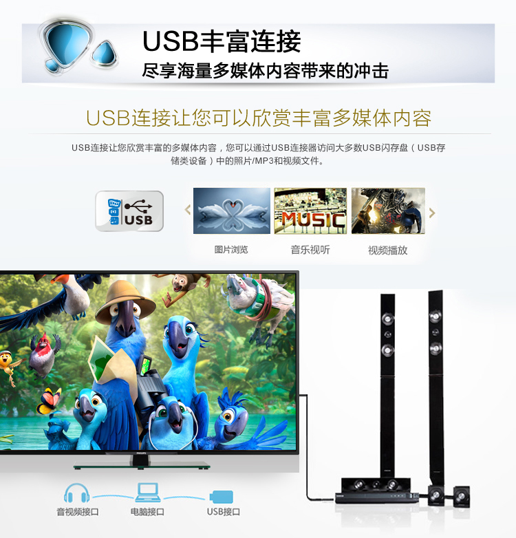 飞利浦（PHILIPS）55PFL3045+32PHF3056 大+小 LED液晶电视组合套装