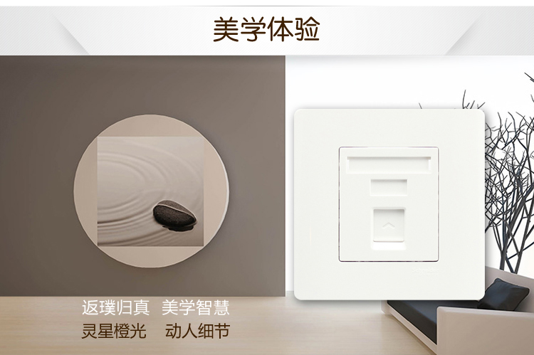 施耐德（Schneider）电脑插座 轻点系列（经典白）网络信息插座86型E8431RJS/5 WE