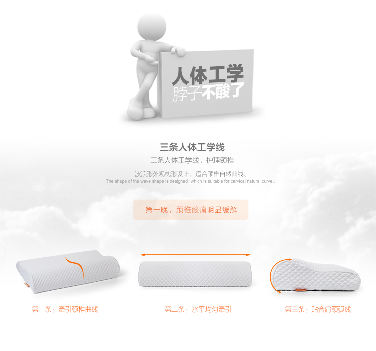 睡眠易sleepezbedz 凝胶记忆枕头 牵引颈椎枕头