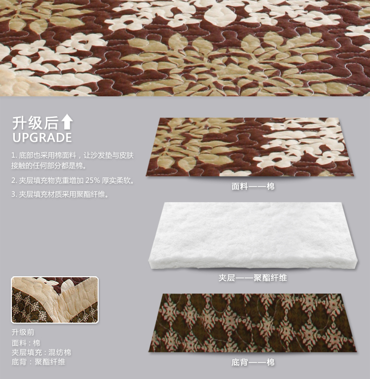 
                                        富居(FOOJO)全棉单人位沙发垫扶手巾靠背巾 夏威夷90*90cm                