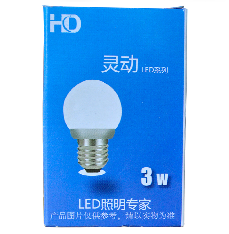 HD LED球泡灯E27灯泡白光3W灵动系列