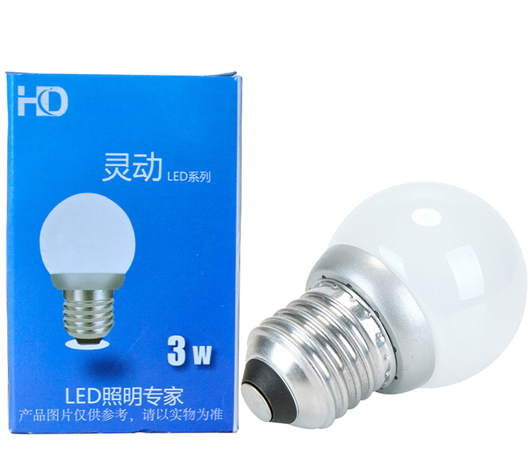 HD LED球泡灯E27灯泡白光3W灵动系列