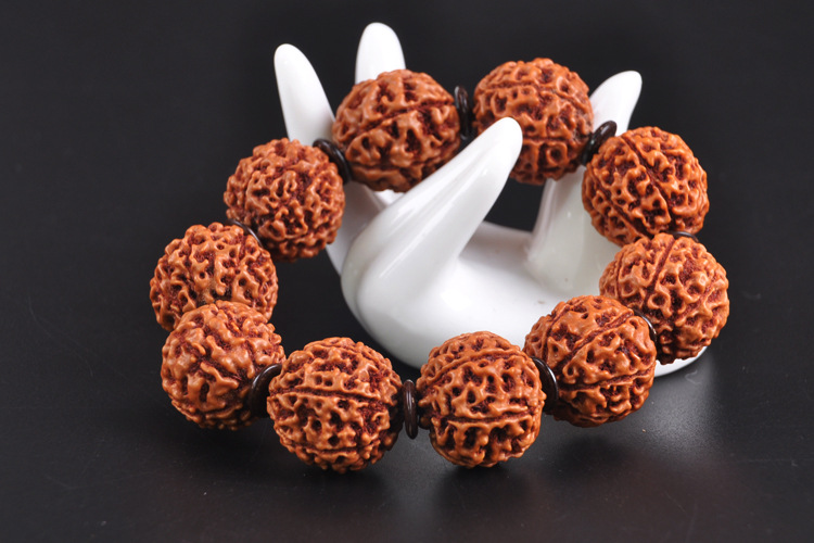 卡忻 大金刚菩提子手串 男五瓣红皮满肉文玩把件佛珠手链17-18mm 送