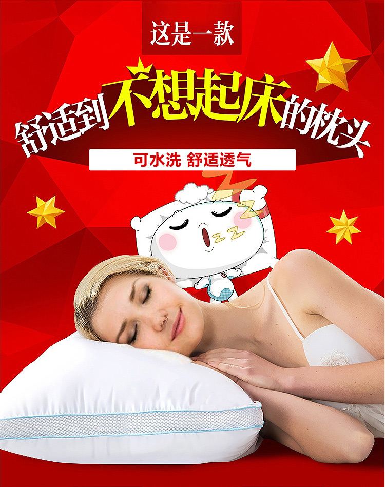 
                                        
                                        九洲鹿 可水洗呼吸枕头枕芯透气单成人学生酒店枕头092                