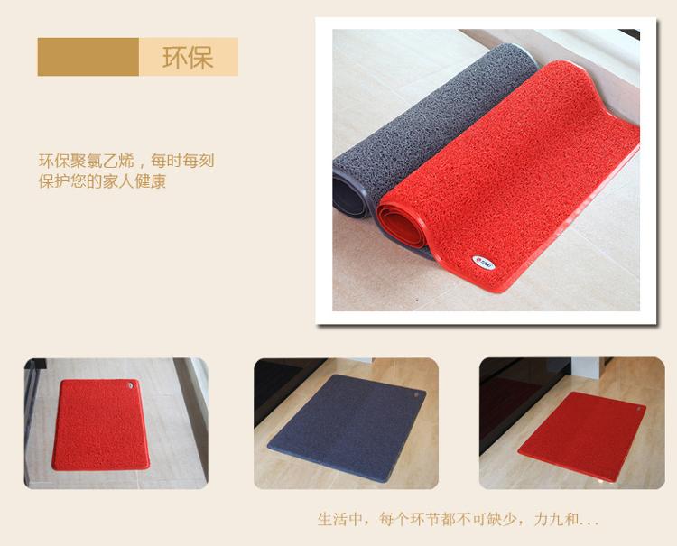 力九和 素面丝圈地垫除尘垫玄关垫 40x60cm灰色