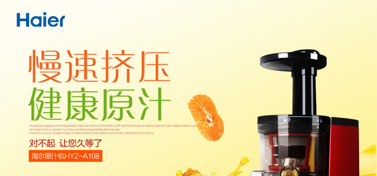 海尔（Haier）原汁机家用低速榨汁机HYZ-A108 
