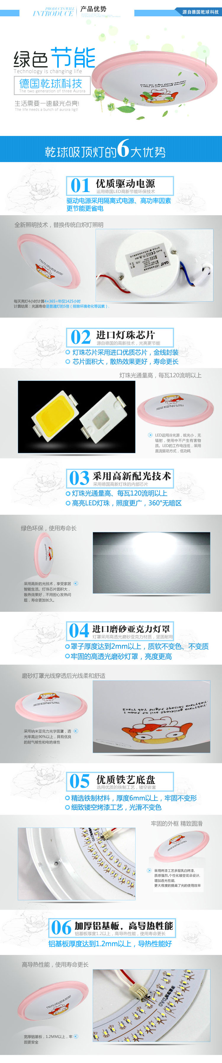 乾球（QAQ）QXD300-16WBBG 乾坤LED吸顶灯 宝贝小狗 16W
